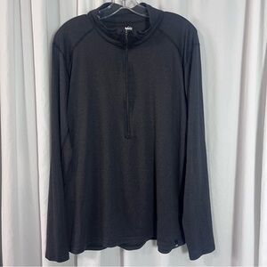 REI Co-op Lightweight Base Layer Black Half-Zip Top